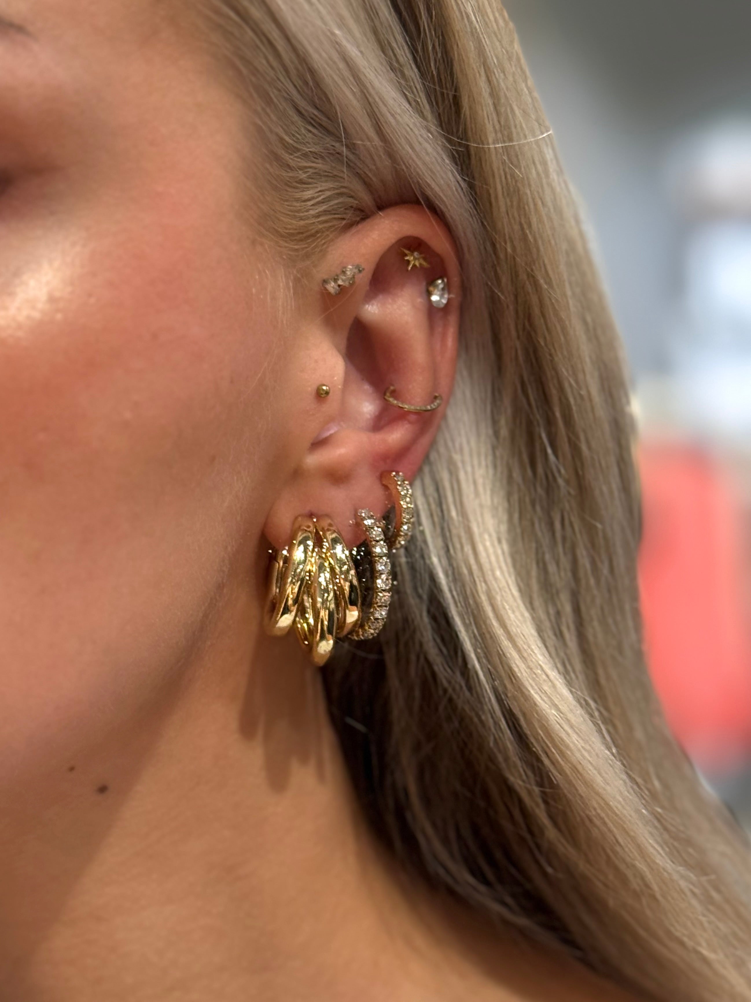 PCJANA Earrings 5-Pack - Gold Colour